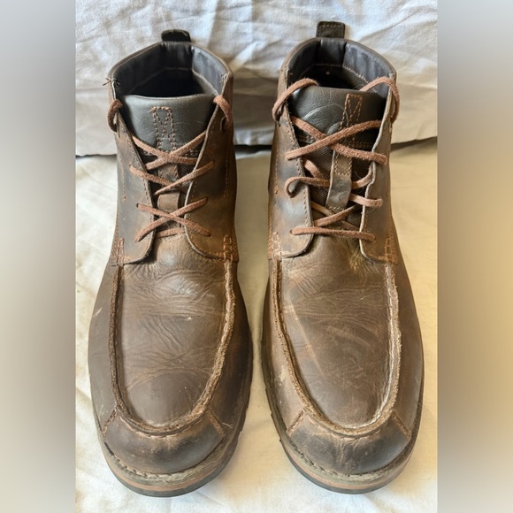 Timberland Grantly Chukka Leather Moc Toe Ankle Dark Brown Sz 12 Mens A1859